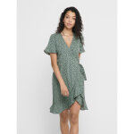 Robe cache - c?ur imprimé all over col en v manches courtes vert cléo Robe cache - c?ur imprimé all over col en v manches courtes vert cléo
