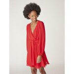 Robe cache - coeur ceintur�e unie rouge