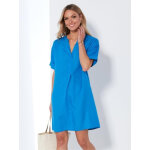 Robe caftan avec poignets relevés bleu métallique en viscose Robe caftan avec poignets relevés bleu métallique en viscose