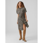 Robe chemise regular fit imprim all over col chemise manches courtes au - dessus du genou beige en viscose ...
