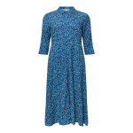 Robe chemise turquoise en viscose iris bleu