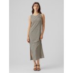 Robe longueur cheville col rond sans manches gris meg en coton