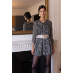Robe col v imprime lopard dora noir