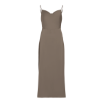 Robe col en v marron