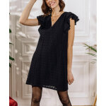 Robe courte en broderie anglaise rubens noir Robe courte en broderie anglaise rubens noir