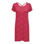 Robe courte col rond manches courtes dentelle fminine au - dessus du genou rouge en viscose