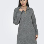 Robe courte col zipp tokyo gris eve