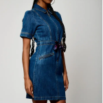 Robe courte en coton brat denim