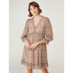 Robe courte empire imprime cru