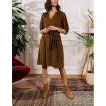 Robe courte enya kaki en viscose Robe courte enya kaki en viscose