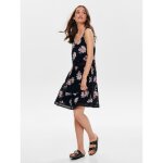 Robe courte imprim all over col en v sans manches dentelle fminine longueur mini bleu