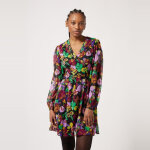 Robe courte imprim� floral noir