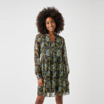 Robe courte imprim�e col nouette bleu