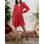 Robe courte leonide violet en viscose