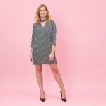 Robe courte manches 3 / 4 imprimée femme - imprimé vert Robe courte manches 3 / 4 imprimée femme - imprimé vert