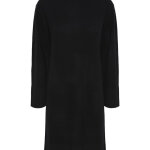 Robe courte manches longues en laine noir joy Robe courte manches longues en laine noir joy