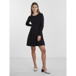 Robe courte manches longues noir en viscose jade