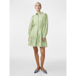 Robe courte manches longues vert en coton