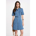 Robe courte patineuse en jean denim