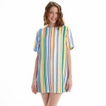 Robe courte rayures multicolores femme pepe jeans - multicolore Robe courte rayures multicolores femme pepe jeans - multicolore