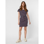 Robe courte regular fit rayures col rond manches courtes bleu
