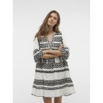 Robe courte tunique court col en v manches larges manches 3 / 4 blanc zoe Robe courte tunique court col en v manches larges manches 3 / 4 blanc zoe