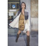 Robe droite baz marron en viscose