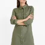 Robe droite en jeans alio vert clara Robe droite en jeans alio vert clara