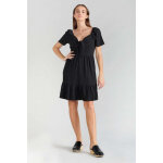 Robe droite nighty noir en lin