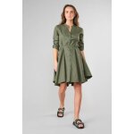 Robe evase, patineuse catleya kaki en coton