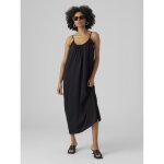 Robe extra long col en u sans manches noir mila