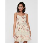 Robe imprimé all over col en v sans manches dentelle féminine longueur mini beige Robe imprimé all over col en v sans manches dentelle féminine longueur mini beige