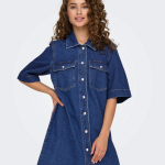 Robe jean courte onlbelle - bleu en coton eva