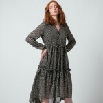 Robe longue boutonne jeanne noire