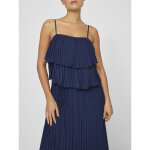 Robe longue  bretelles chiffan bleu luna