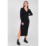 Robe longue droite anomy noir isla
