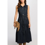 Robe longue droite en jean bleu denim Robe longue droite en jean bleu denim