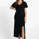 Robe longue droite rojo noir vera en coton Robe longue droite rojo noir vera en coton
