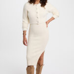 Robe longue femme morgan ivoire