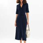Robe longue femme vert kaki en viscose