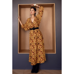 Robe longue imprime toile de jouy - ava jaune en viscose