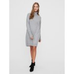 Robe en maille regular fit col roulé manches longues au - dessus du genou gris Robe en maille regular fit col roulé manches longues au - dessus du genou gris
