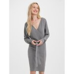 Robe en maille regular fit col en v manches longues au - dessus du genou gris Robe en maille regular fit col en v manches longues au - dessus du genou gris