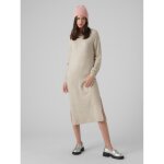 Robe en maille relaxed fit col bateau manches longues sous le genou gris