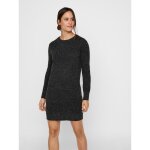 Robe en maille relaxed fit col rond manches longues au - dessus du genou noir Robe en maille relaxed fit col rond manches longues au - dessus du genou noir