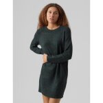 Robe en maille relaxed fit col rond manches longues au - dessus du genou vert