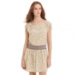 Robe manches courtes imprime fleur femme