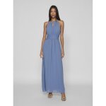 Robe longueur maxi dentelle fminine bleu tess