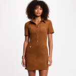 Robe mc droite en suedine marron caramel