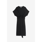 Robe mi - longue coupe droite milky noir en coton